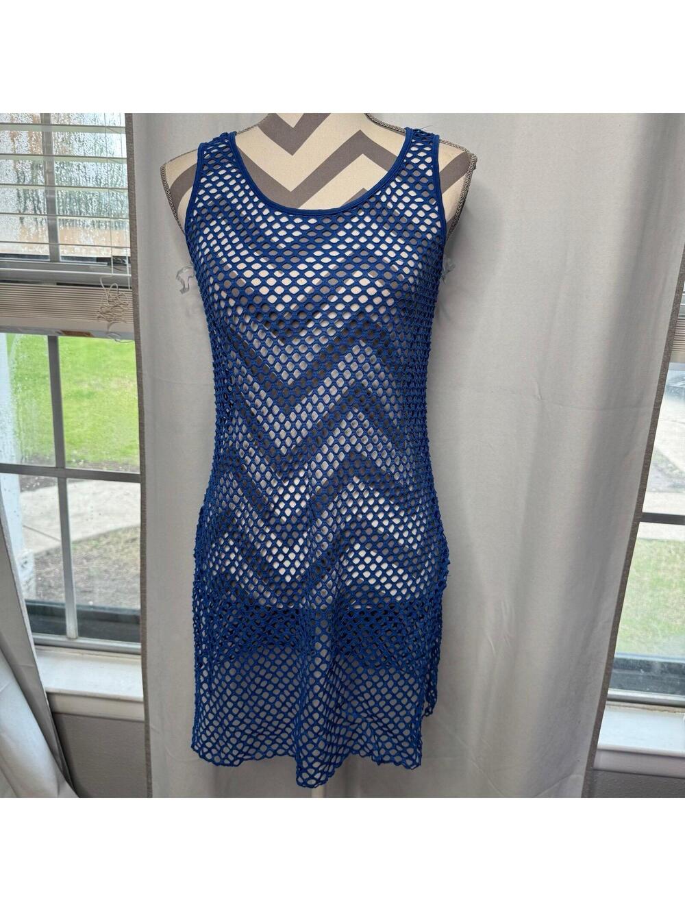 Emme Jordan blue mesh swimsuit cover up